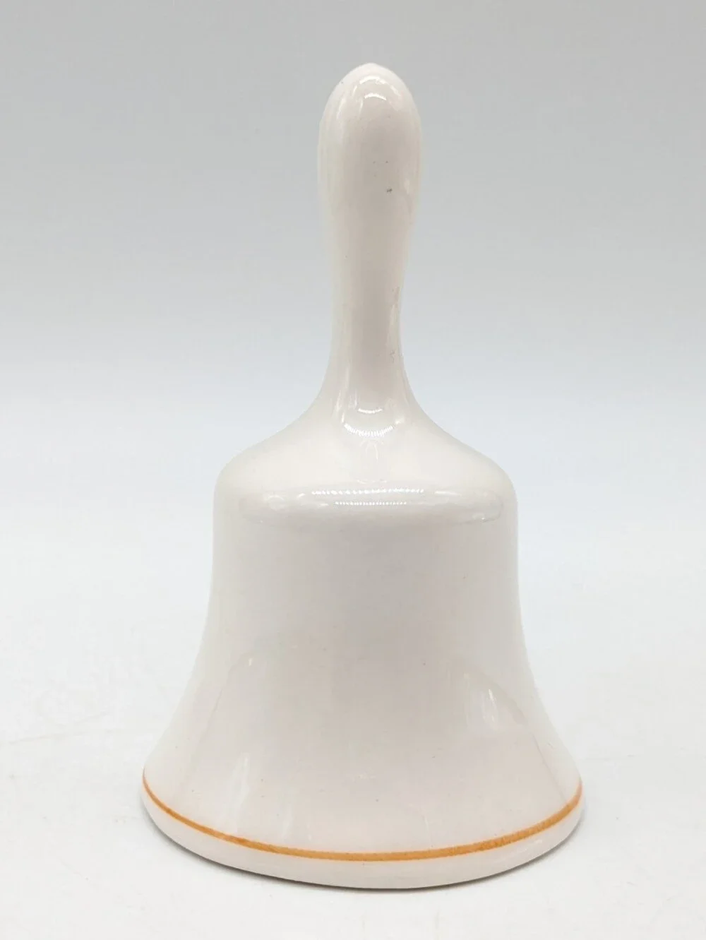 Vintage California White Rainbow Daisy Floral Ceramic Souvenir Bell